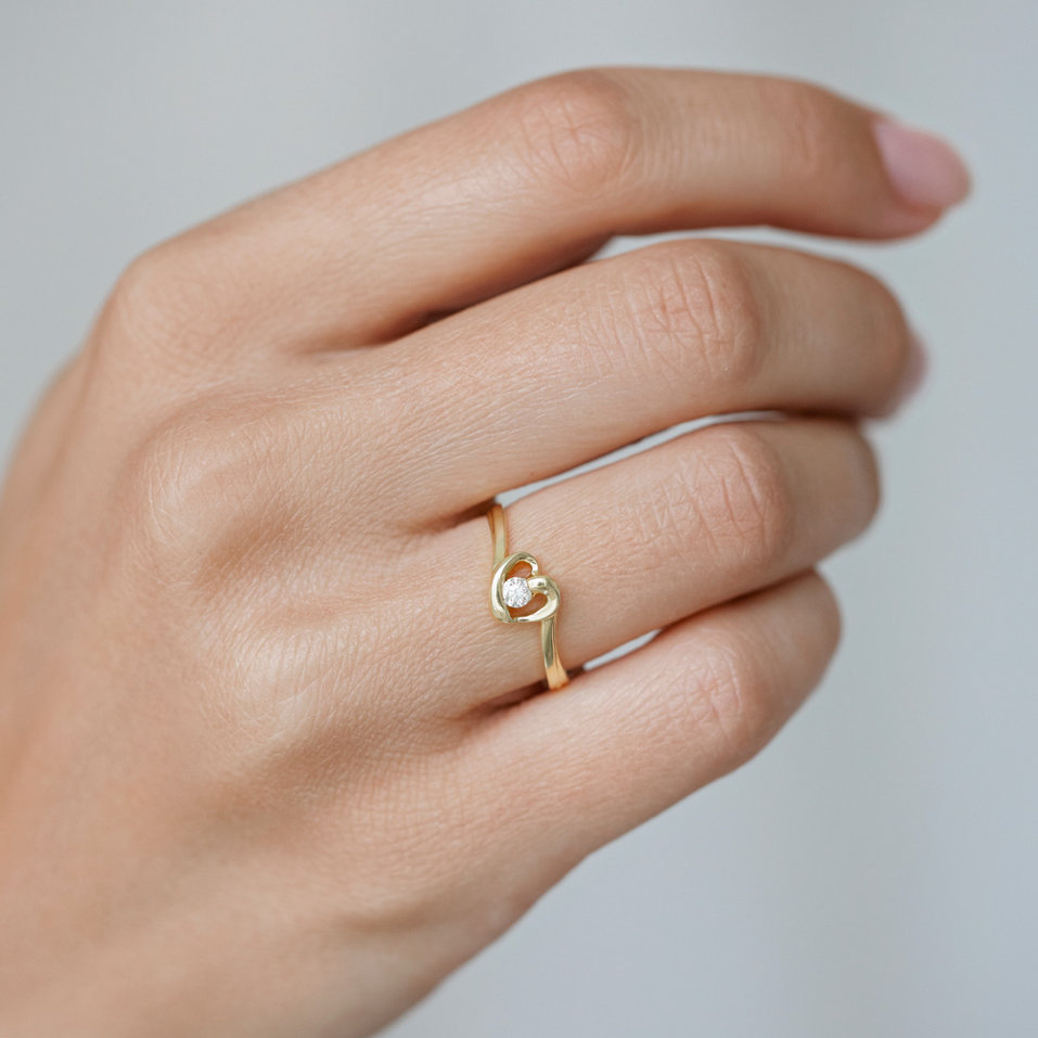 Prsteň s diamantom Love Message