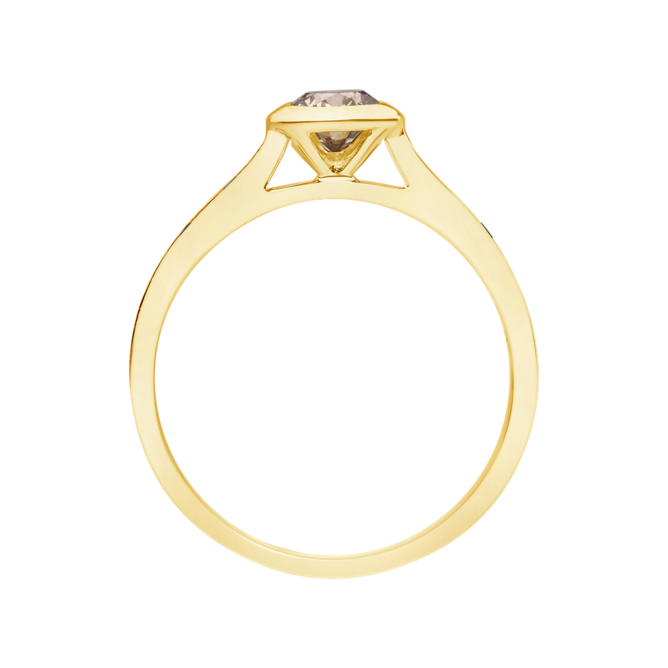 Prsteň s čiernymi a hnedými diamantmi Space Love