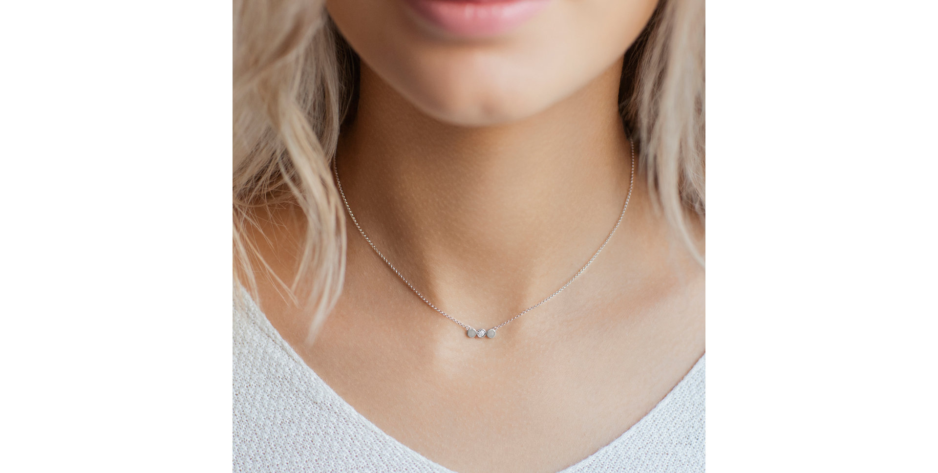 Náhrdelník s diamantom Glossy Dots