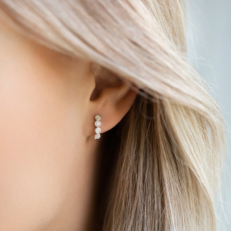 Náušnice s diamantmi Shiny Dots