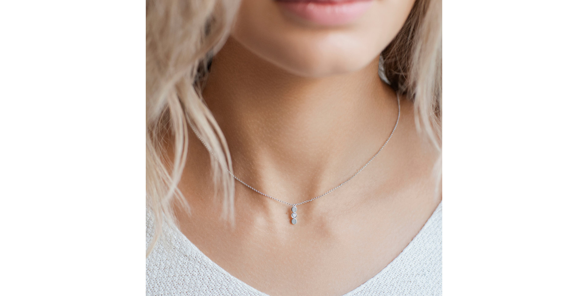 Náhrdelník s diamantom Shiny Dots