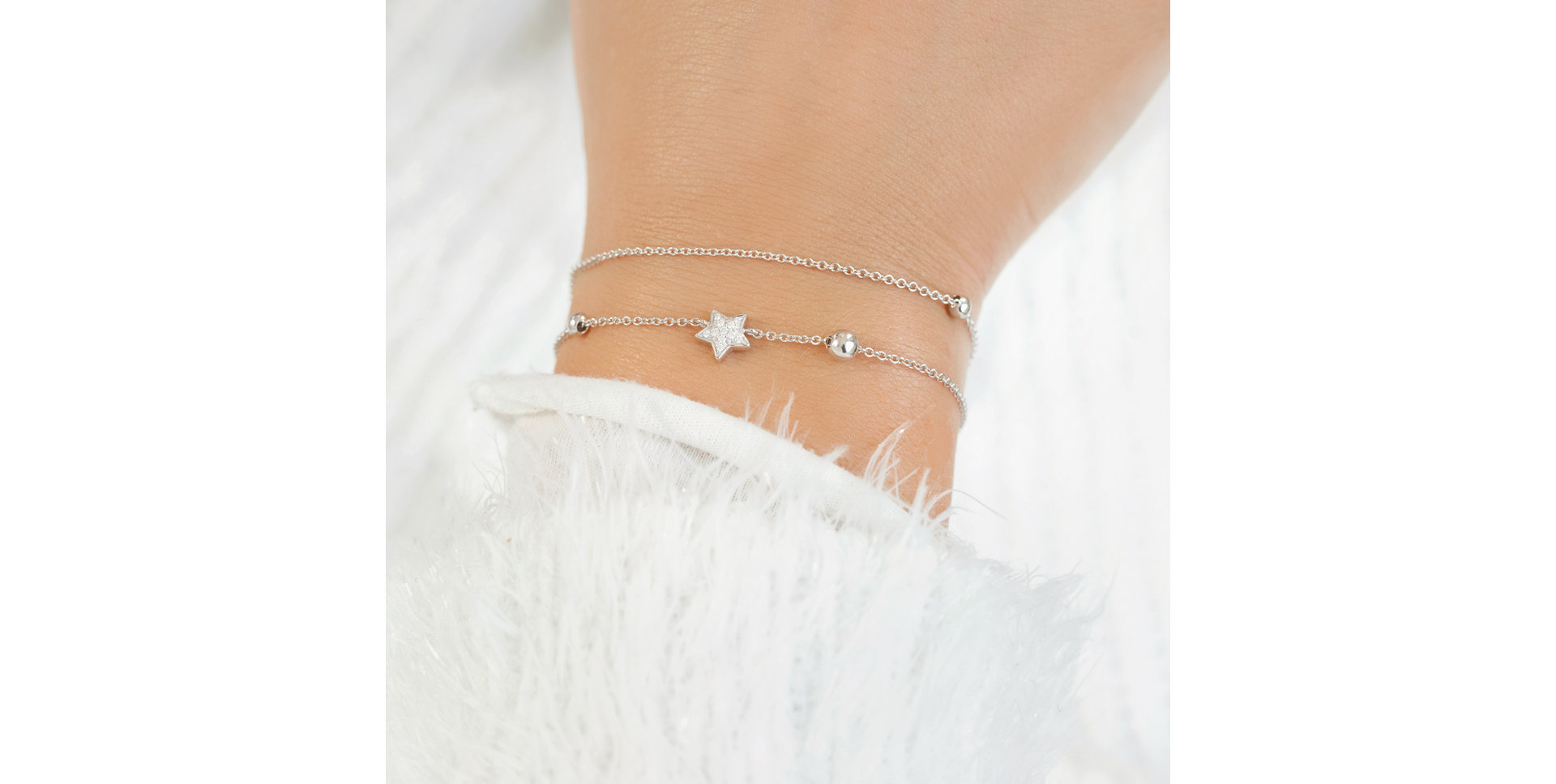 Náramok s hnedými diamantmi Starshine Message