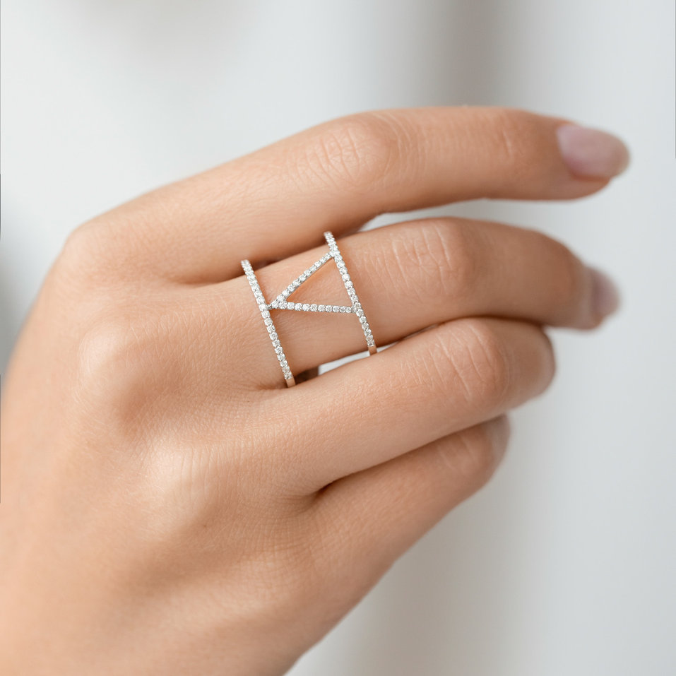 Prsteň s diamantmi Victory Line