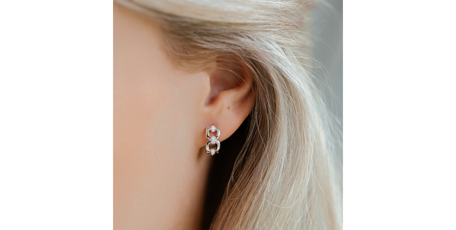 Náušnice s diamantmi Chain Elegance