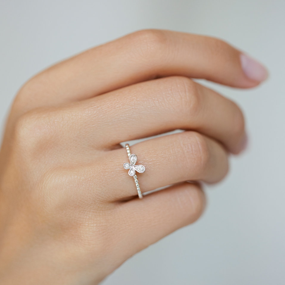 Prsteň s diamantmi Butterfly