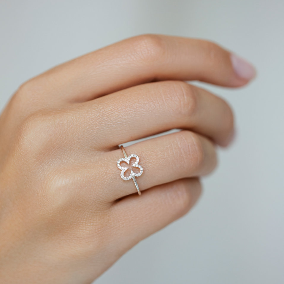 Prsteň s hnedými diamantmi Glamour