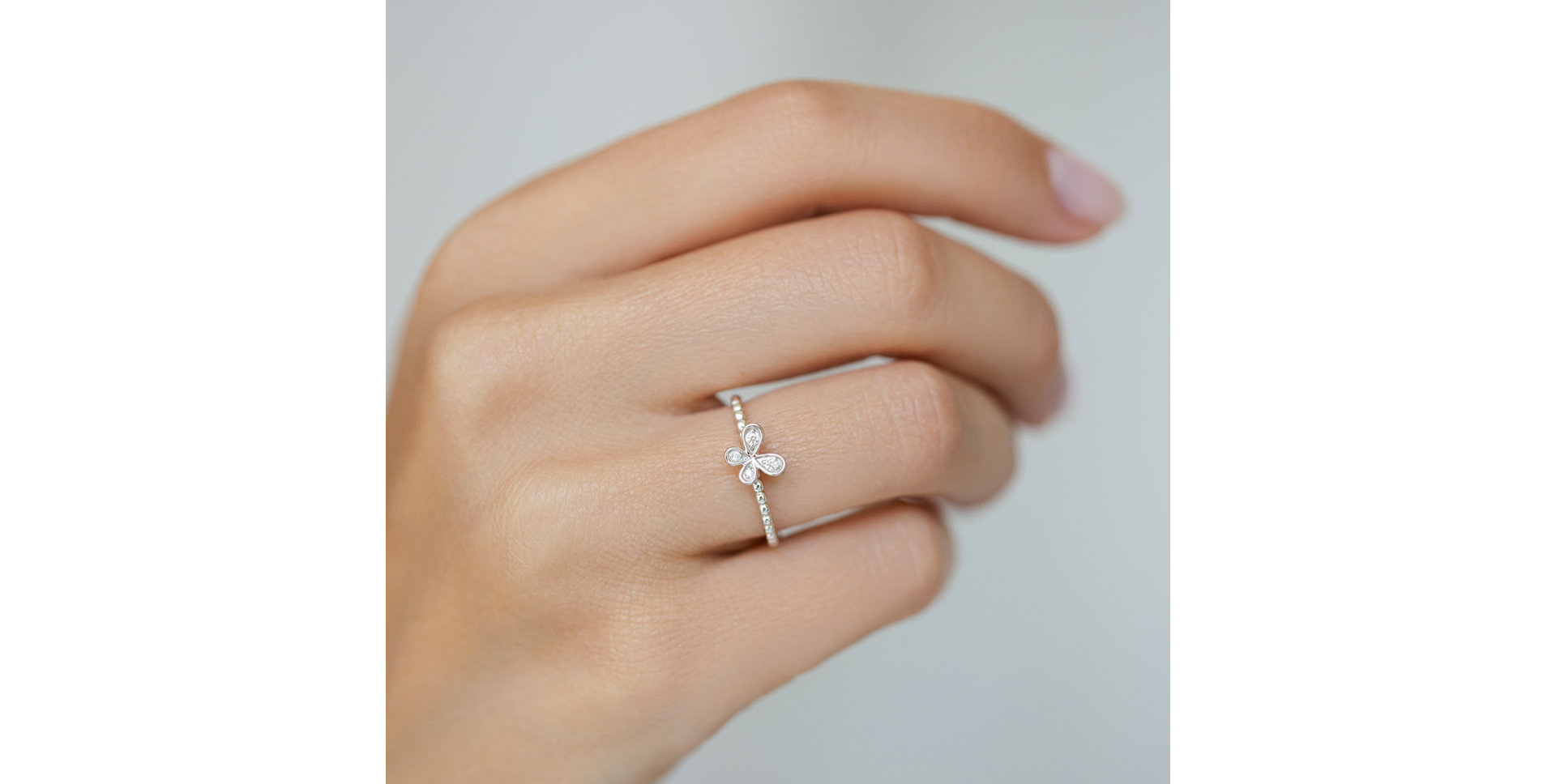 Prsteň s hnedými diamantmi Butterfly