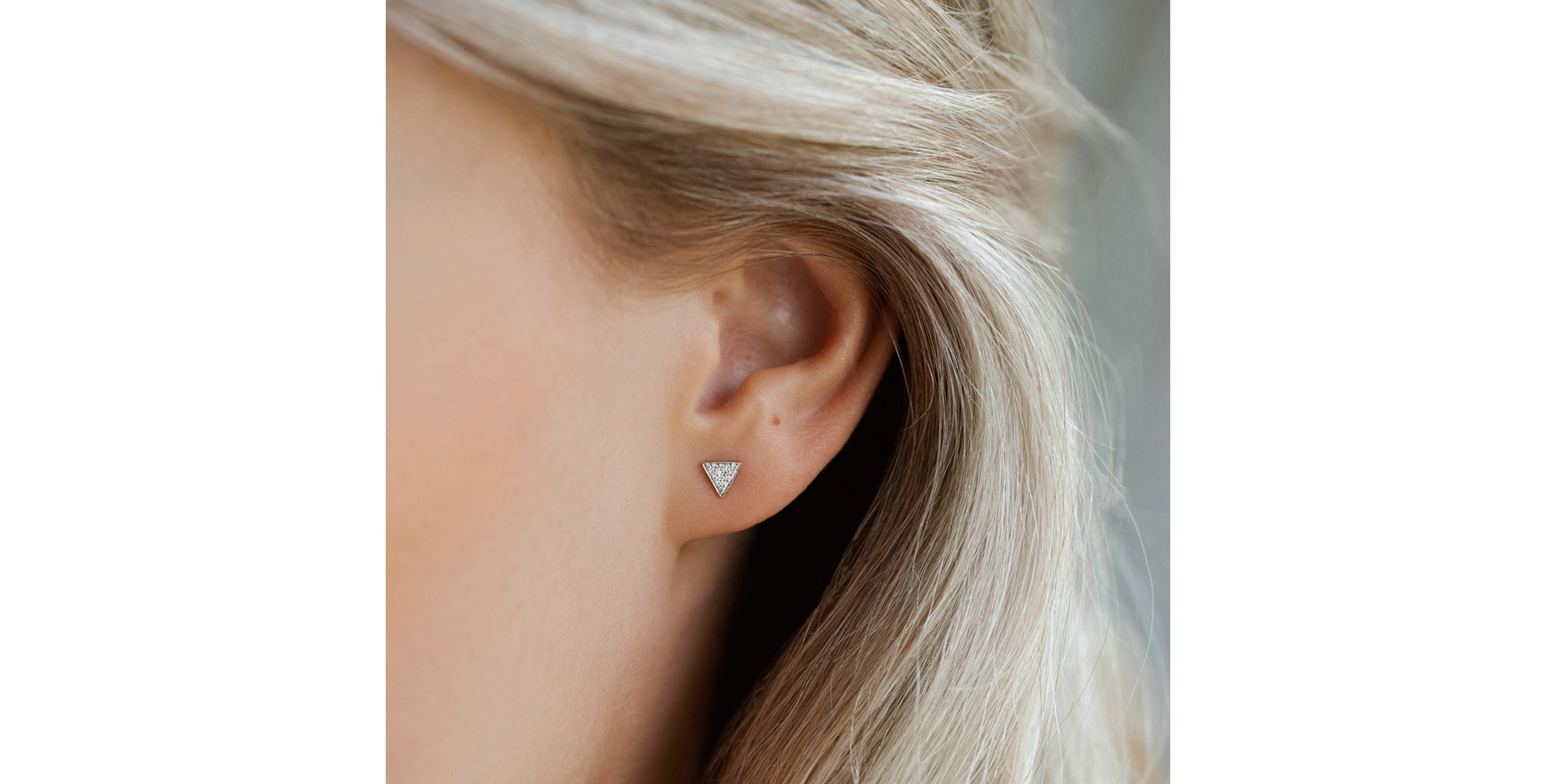 Náušnice s diamantmi Glossy Triangle