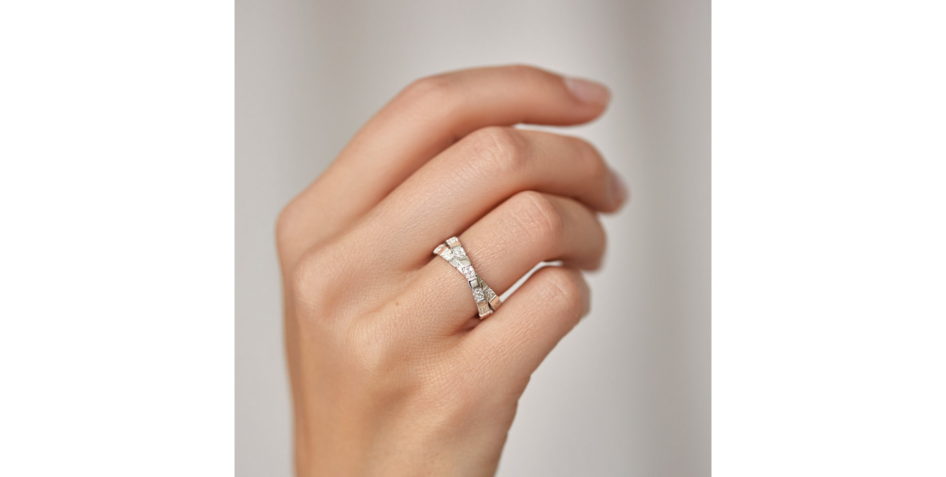 Prsteň s diamantmi Shining Cubes