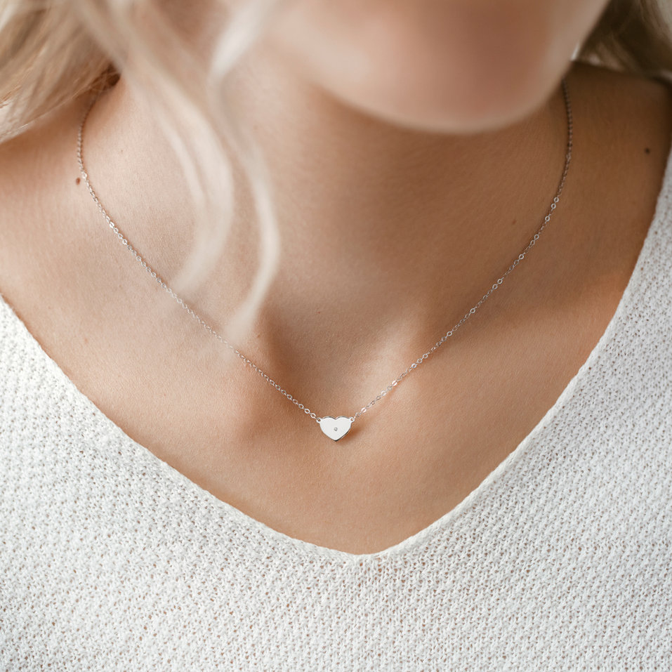 Náhrdelník s diamantom Lovely Heart