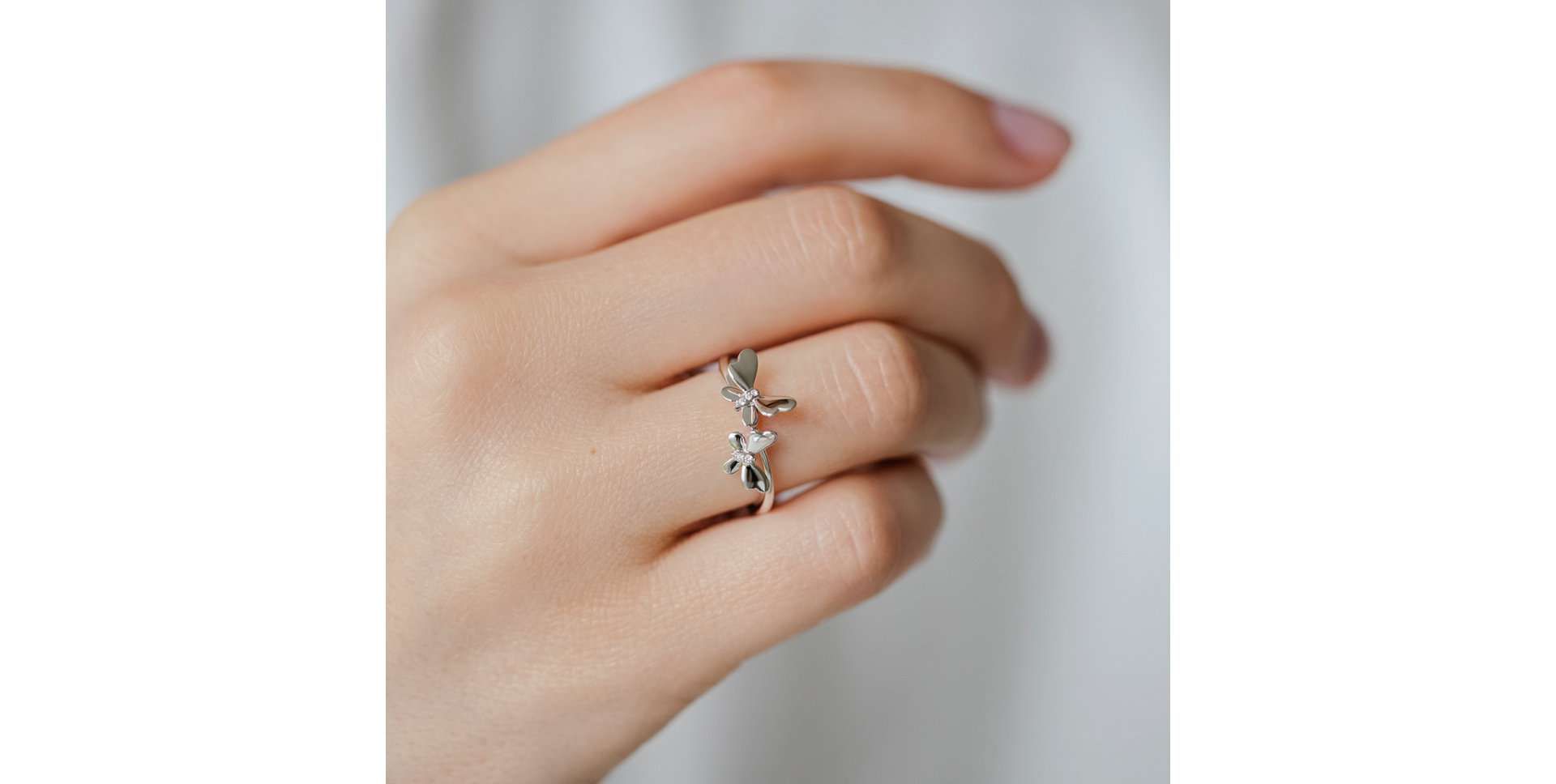 Prsteň s diamantmi Butterflies