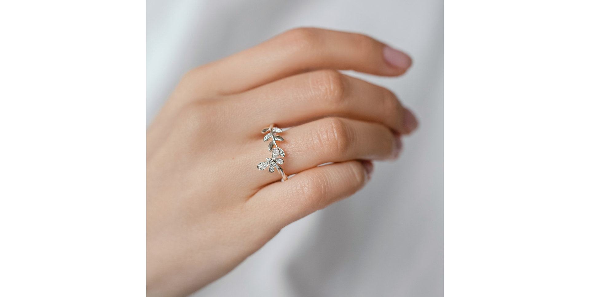 Prsteň s diamantmi Butterfly