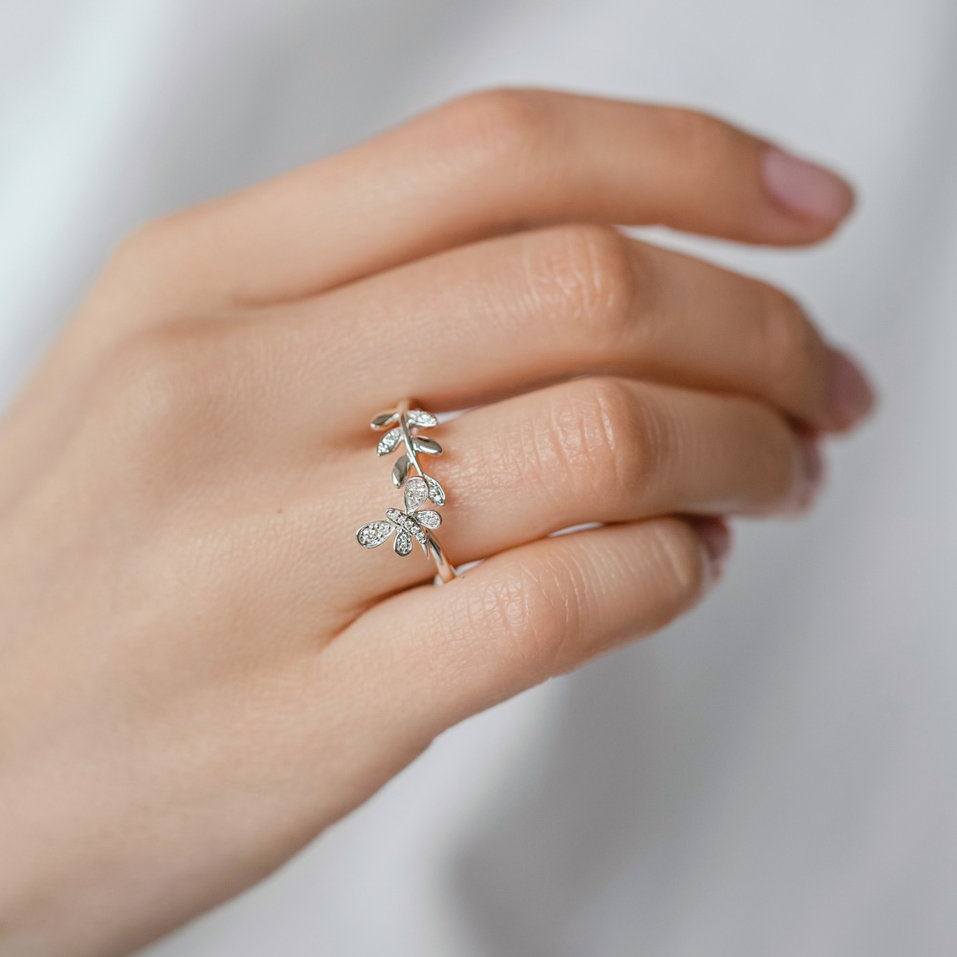 Prsteň s diamantmi Butterfly