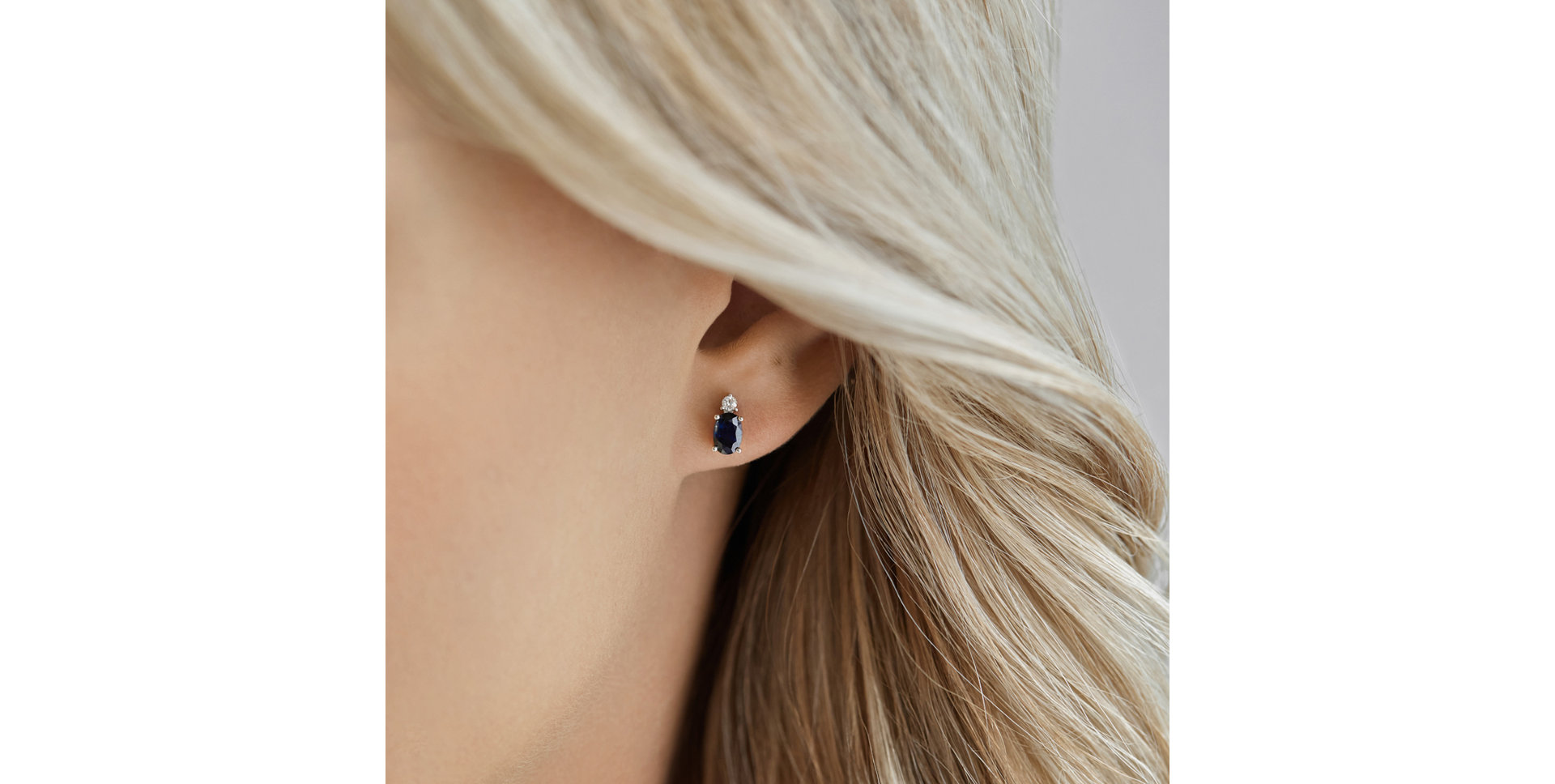 Náušnice s diamantom a zafírom Fancy Planet