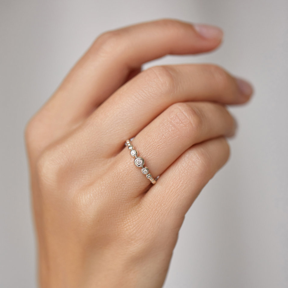 Prsteň s diamantmi Shiny Triple