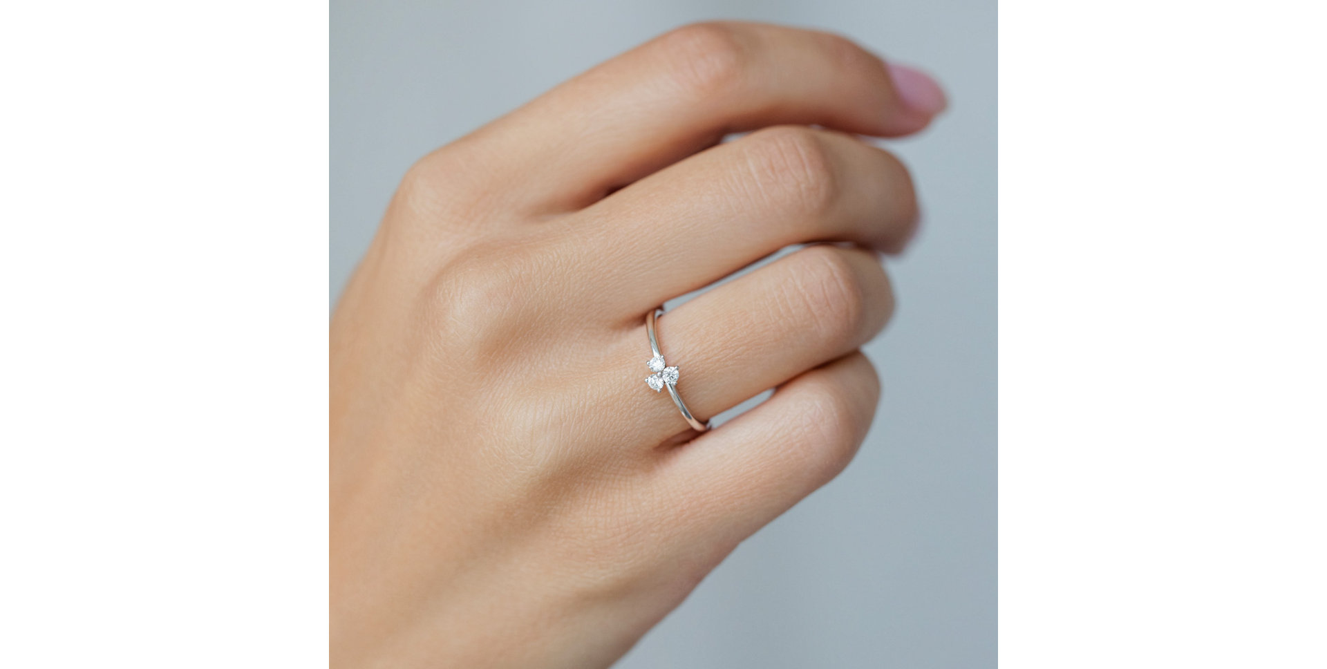 Prsteň s diamantmi Shiny Trefoil