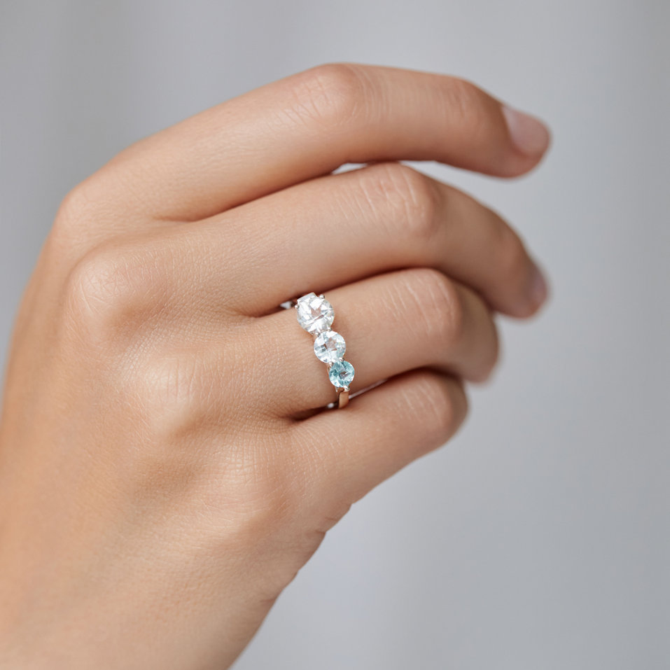 Prsteň s topásmi Tripple Bonbons