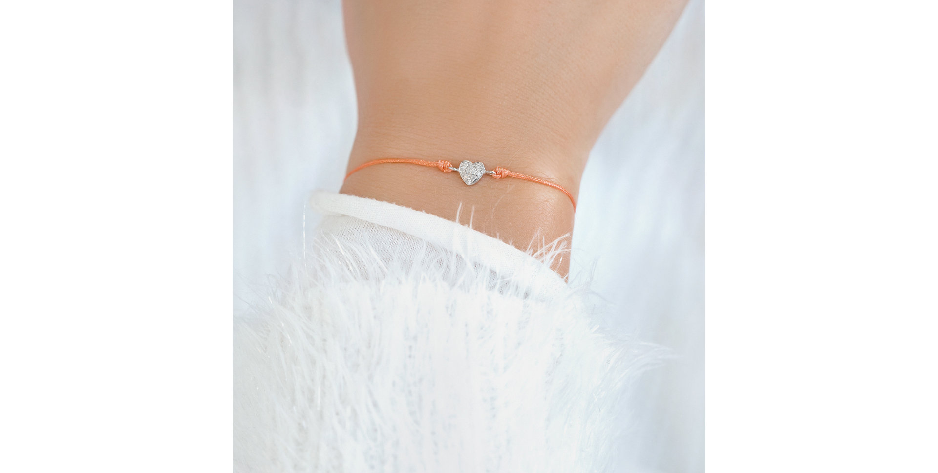 Briliantový náramok so šnúrkou Pretty Heart