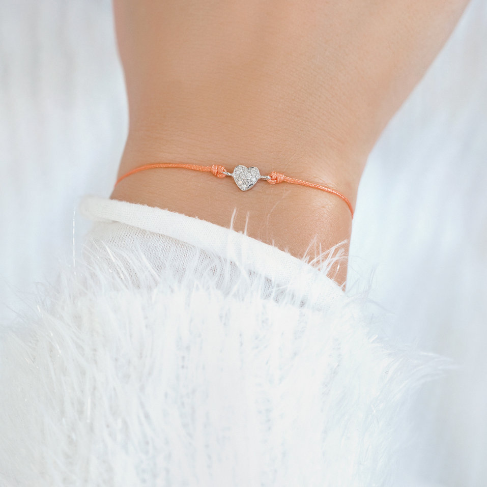 Briliantový náramok so šnúrkou Pretty Heart