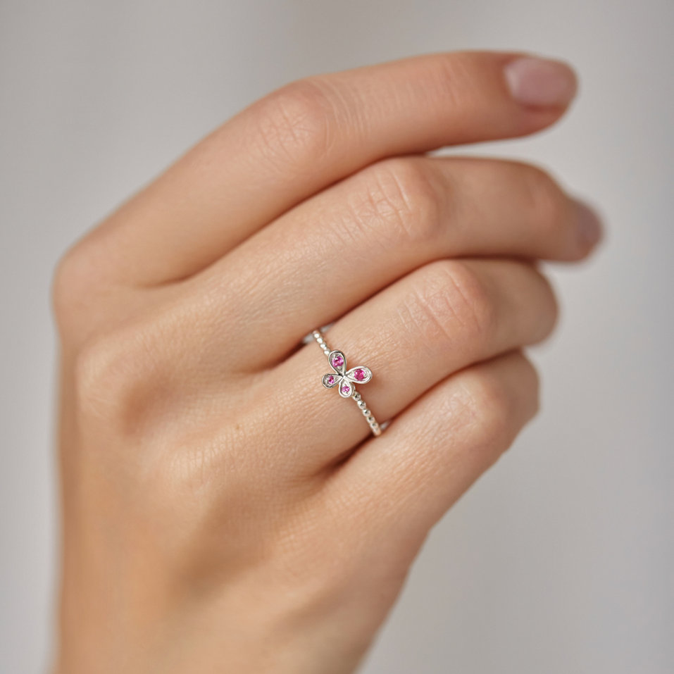 Prsteň s rubínmi Fairytale Butterfly