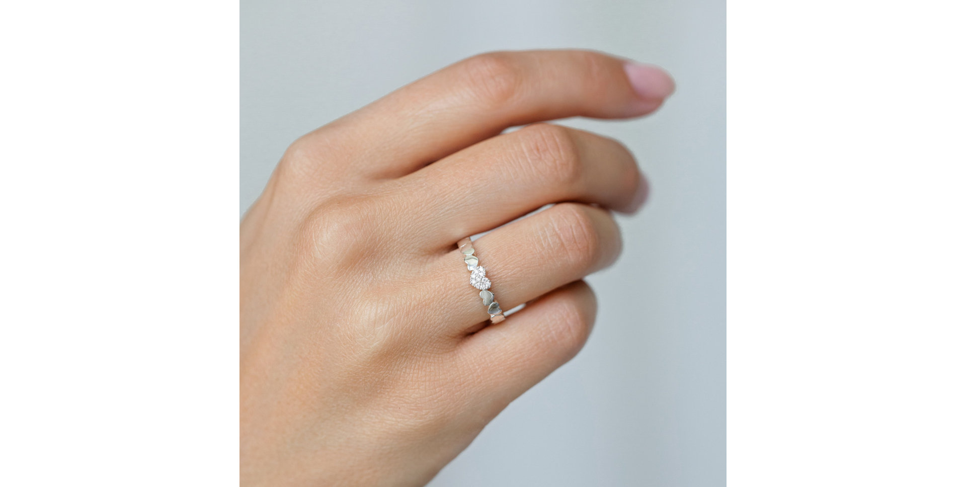 Prsteň s diamantmi Heart Galaxy