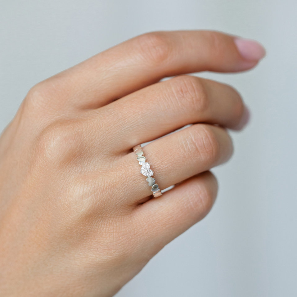 Prsteň s diamantmi Heart Galaxy