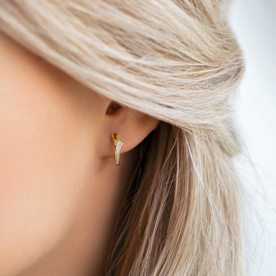 Náušnice s diamantmi Brilliant Wave