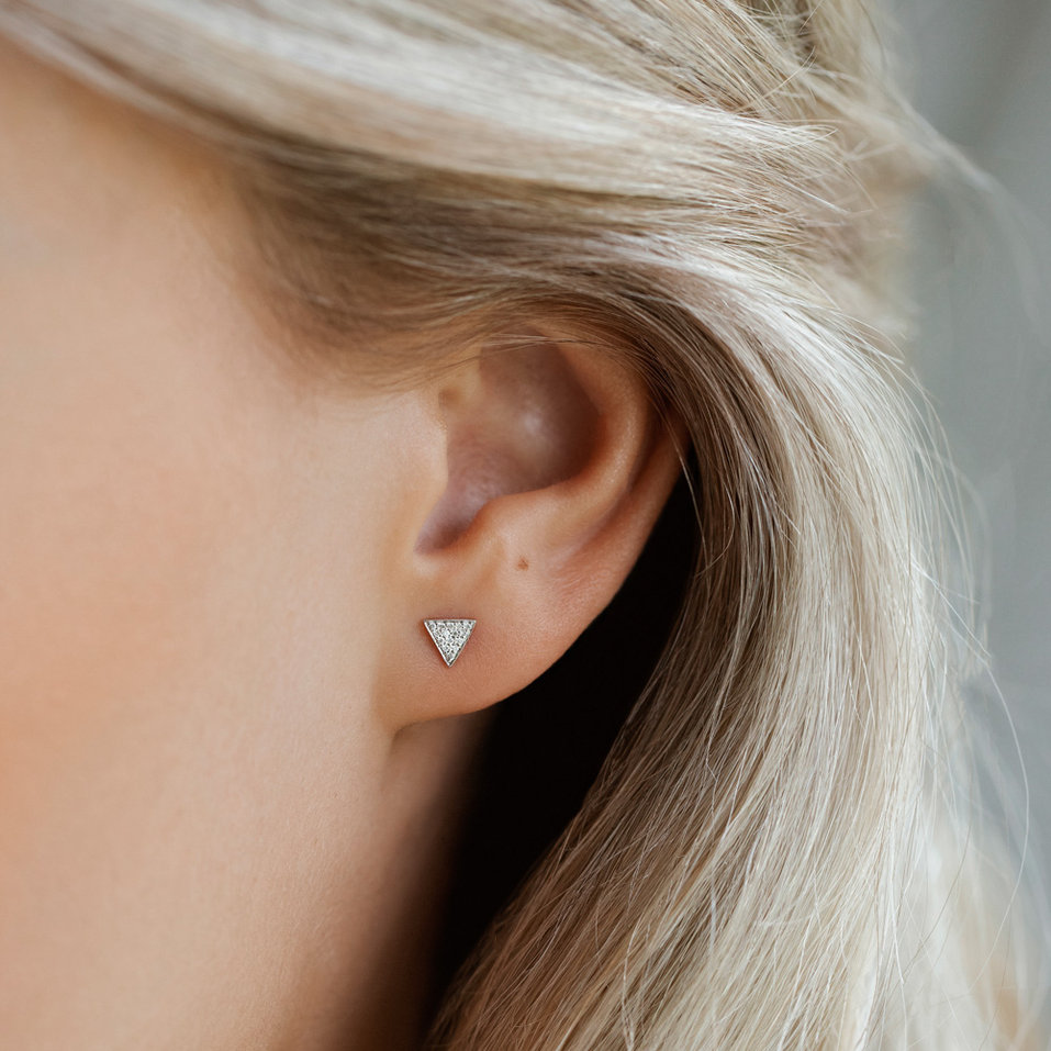 Náušnice s diamantmi Glossy Triangle