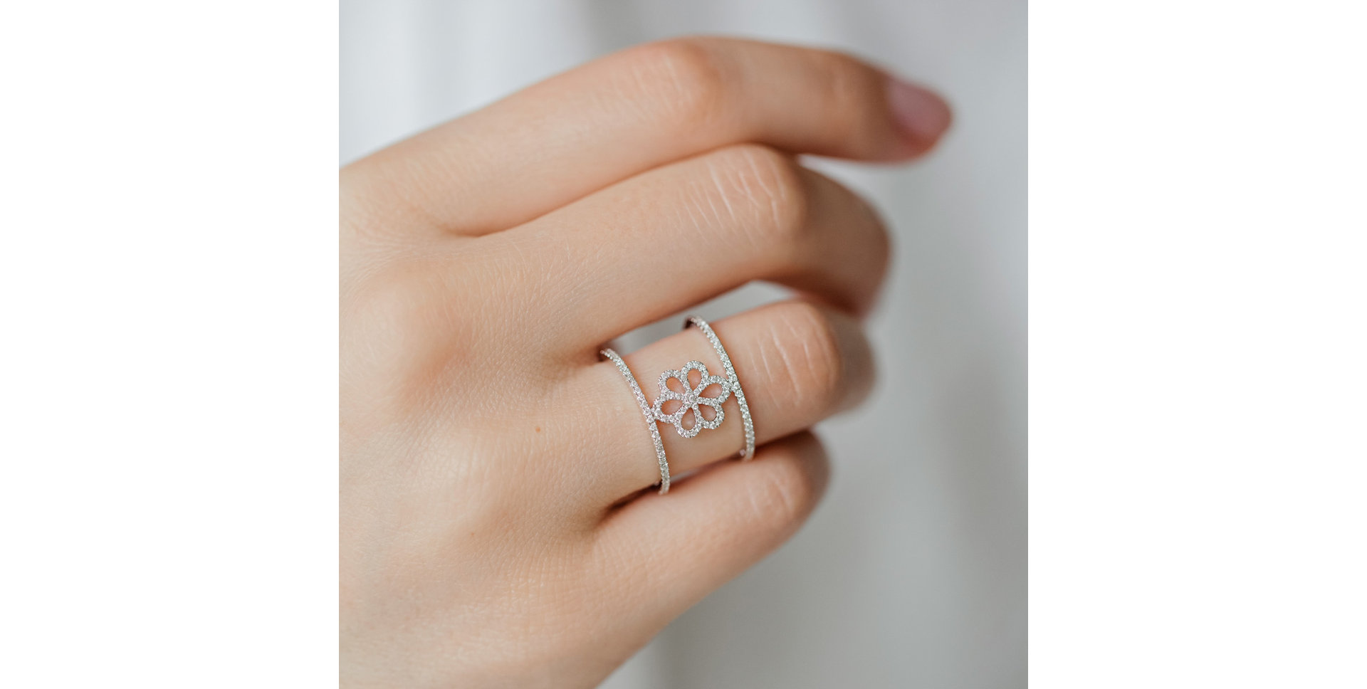 Prsteň s diamantmi Glamour Flower