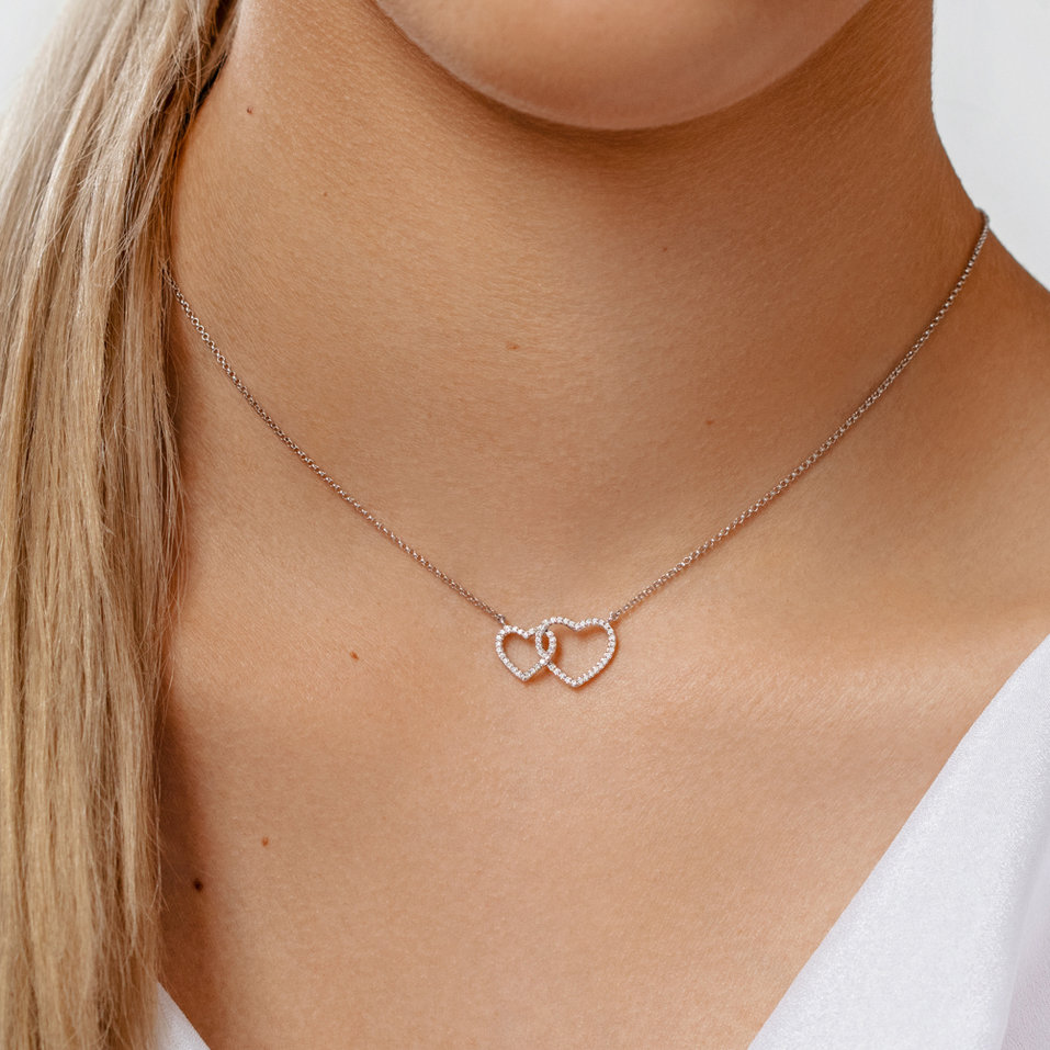 Náhrdelník s diamantmi Hearts