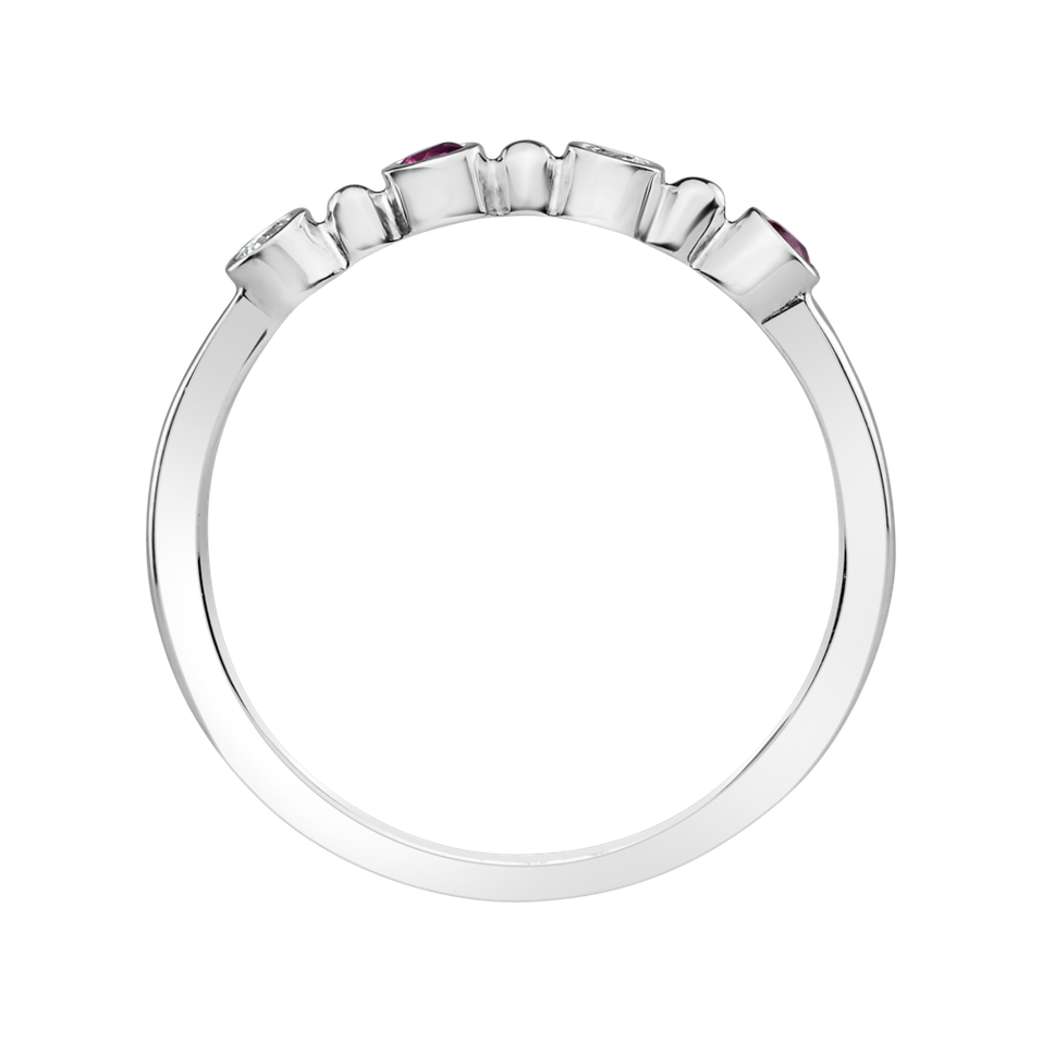 Prsteň s diamantmi a rubínmi Simplicity