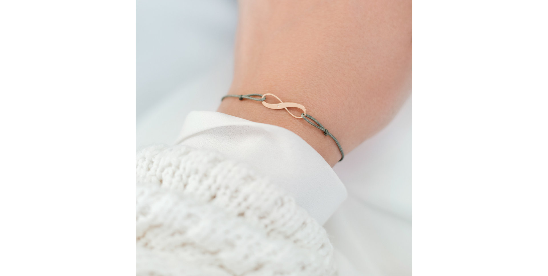 Diamantový náramok so šnúrkou Infinity