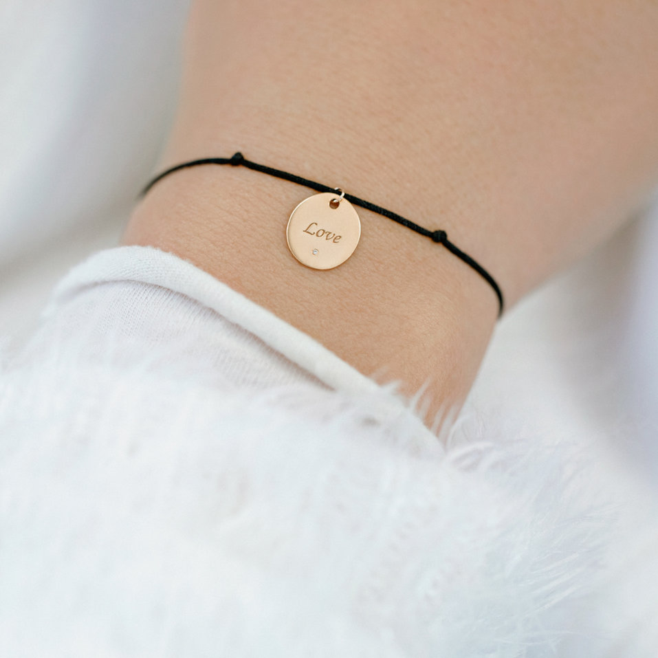 Diamantový náramok so šnúrkou Secret Love