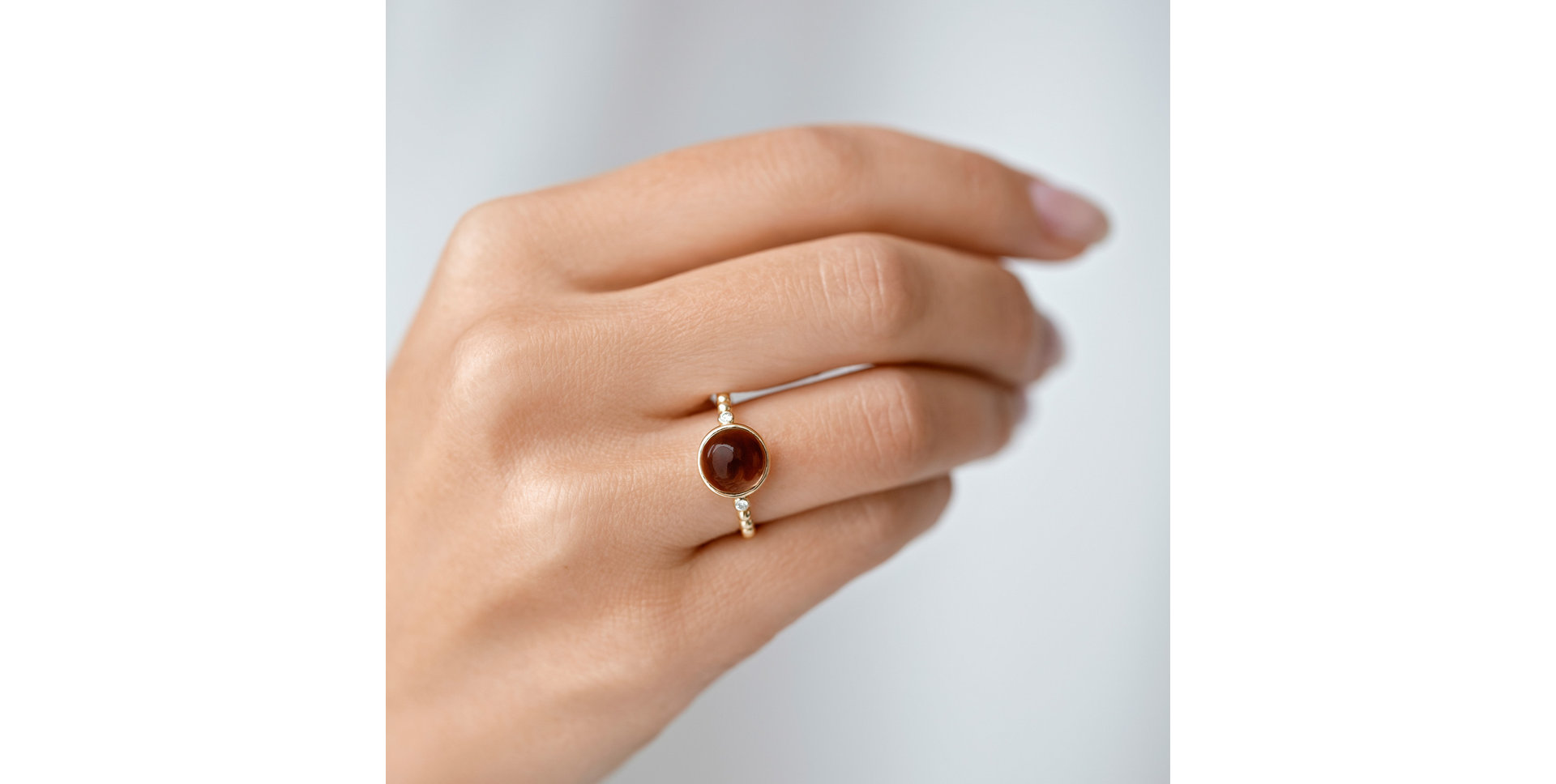 Prsteň s diamantmi a smoky quartzom Bubbles Bonbon