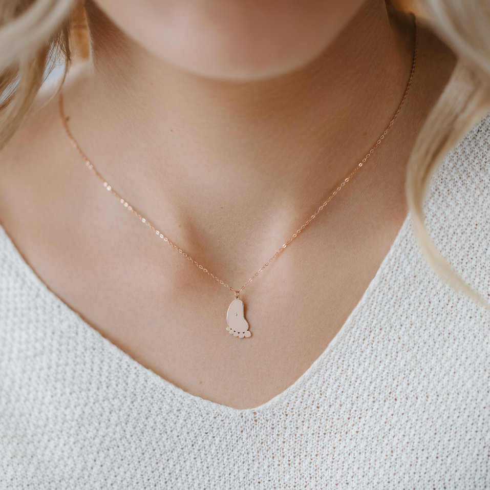 Náhrdelník s diamantom Baby Foot