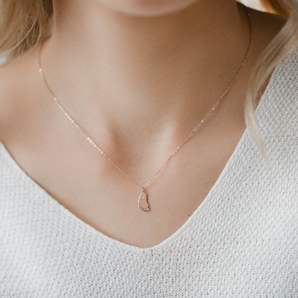 Náhrdelník s diamantom Baby Foot