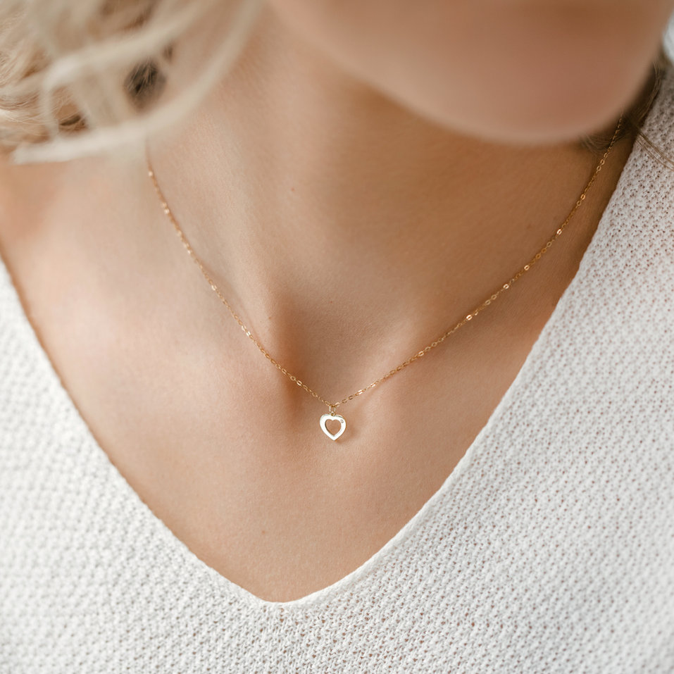 Náhrdelník s diamantom Two Hearts