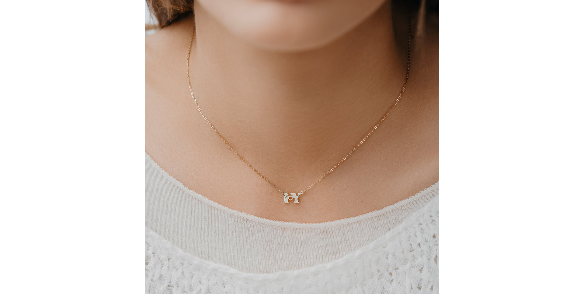 Náhrdelník s diamantom I Love U