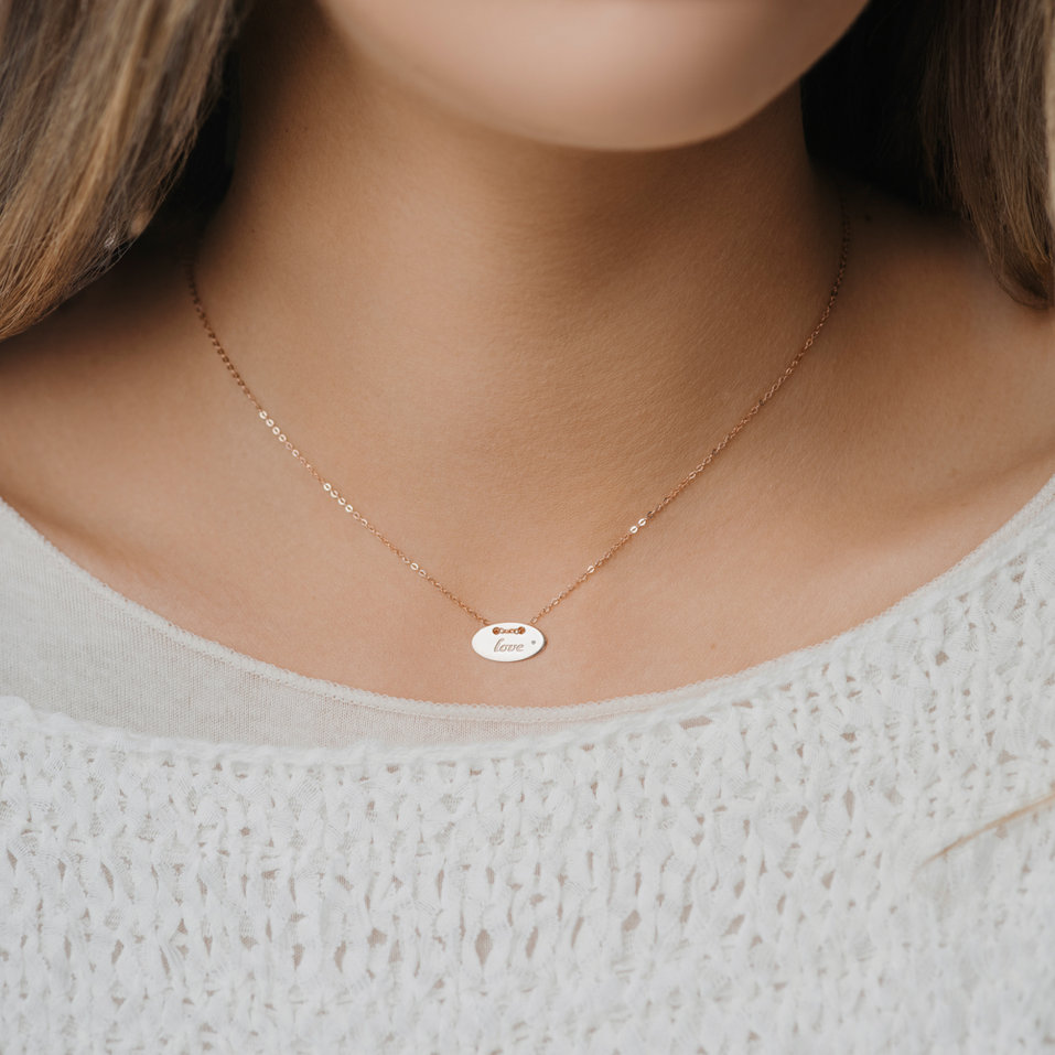 Náhrdelník s diamantom Love Y