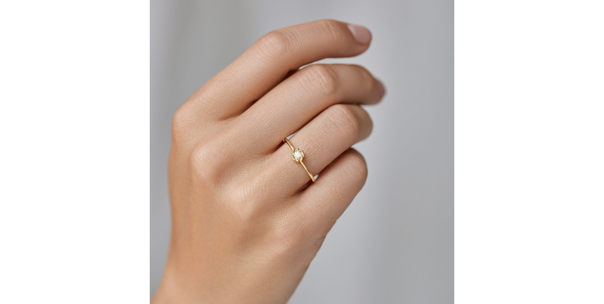 Prsteň s diamantom Gorgeous Flower