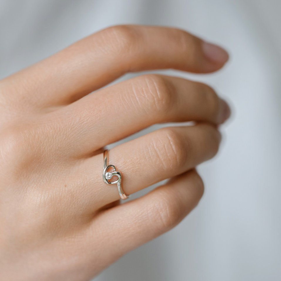 Prsteň s diamantom Love Message