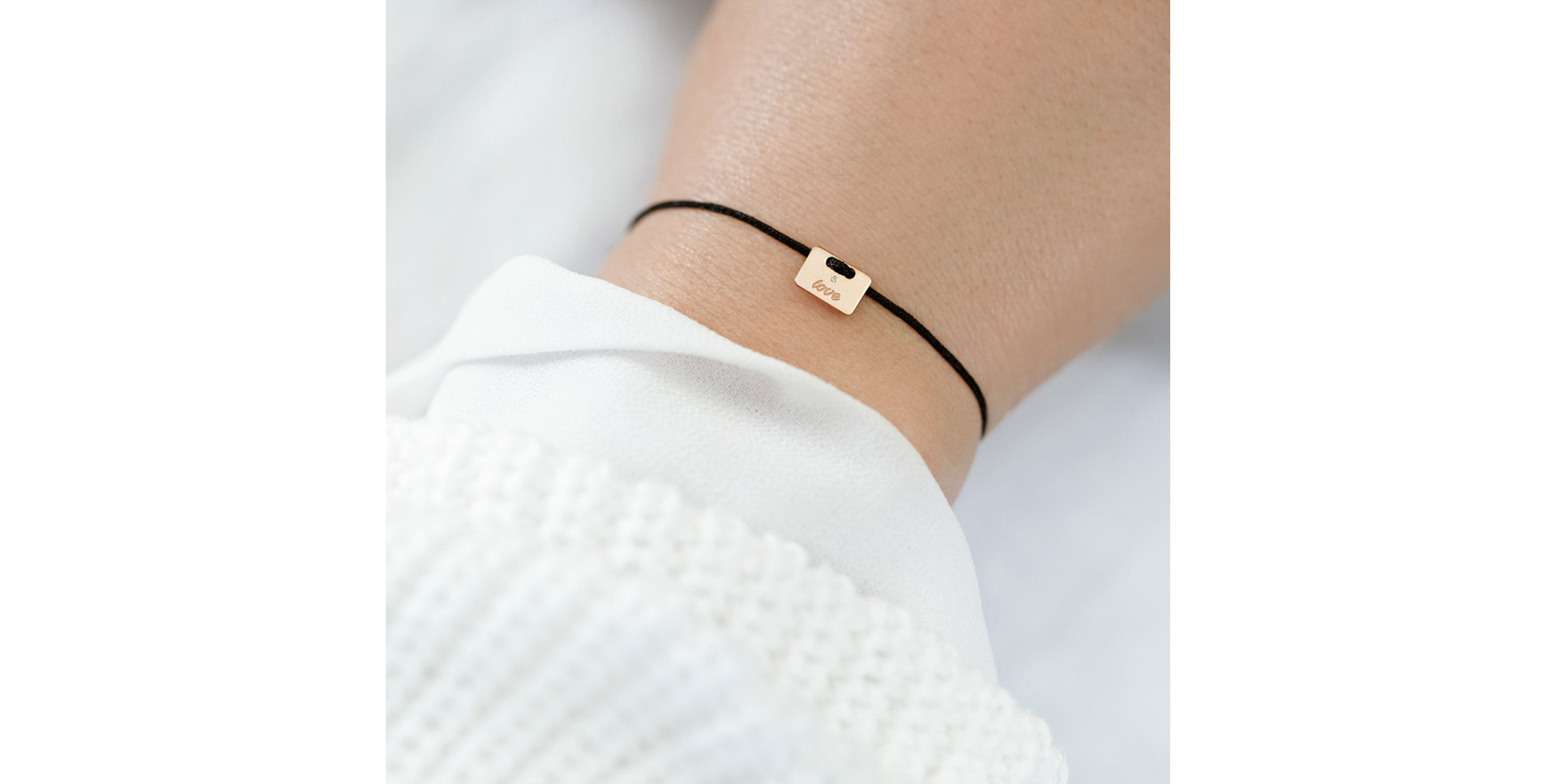 Diamantový náramok so šnúrkou Military Stamp Love