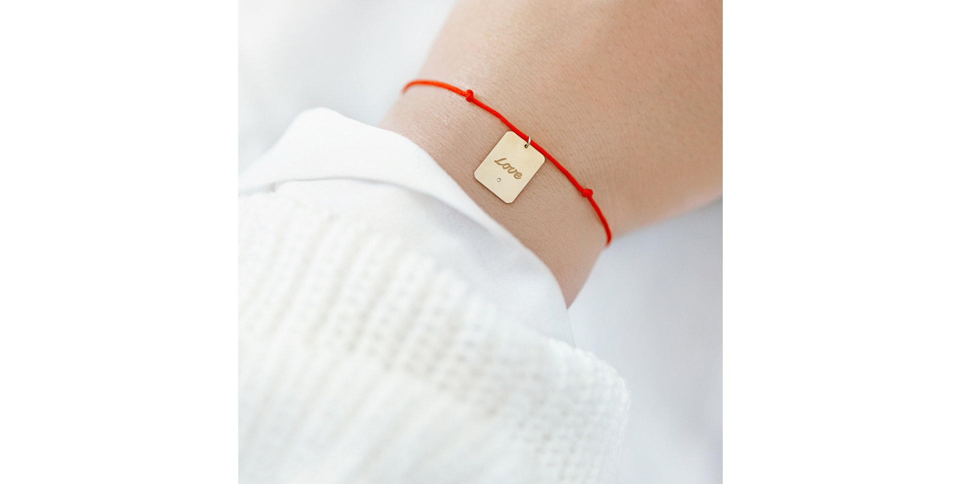 Diamantový náramok so šnúrkou Stamp Love