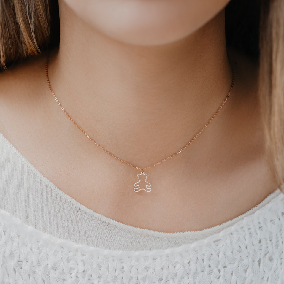 Náhrdelník s diamantom Teddy Bear