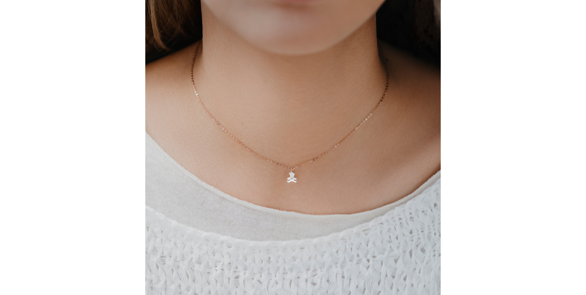 Náhrdelník s diamantom Teddy Bear