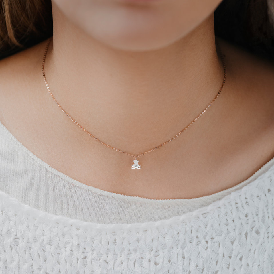 Náhrdelník s diamantom Teddy Bear