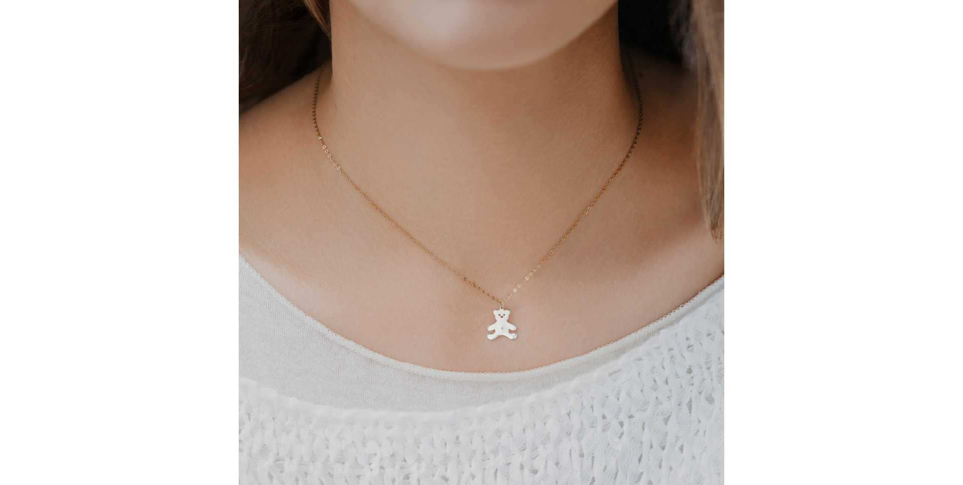 Náhrdelník s diamantom Teddy Bear