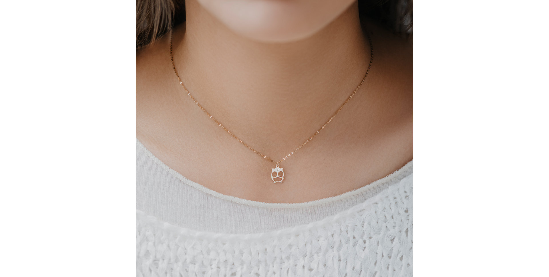 Náhrdelník s diamantom Lovely Owl