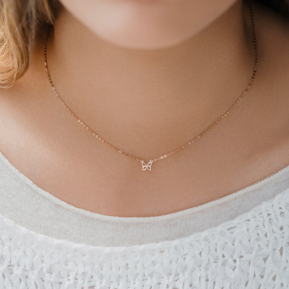 Náhrdelník s diamantom Butterfly