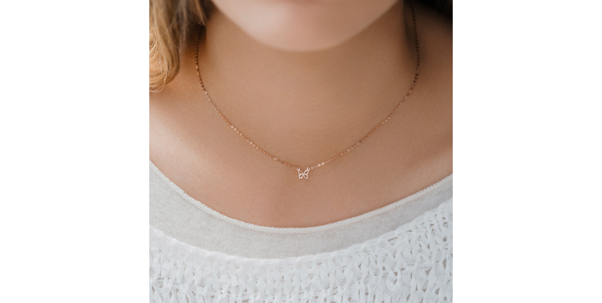Náhrdelník s diamantom Butterfly
